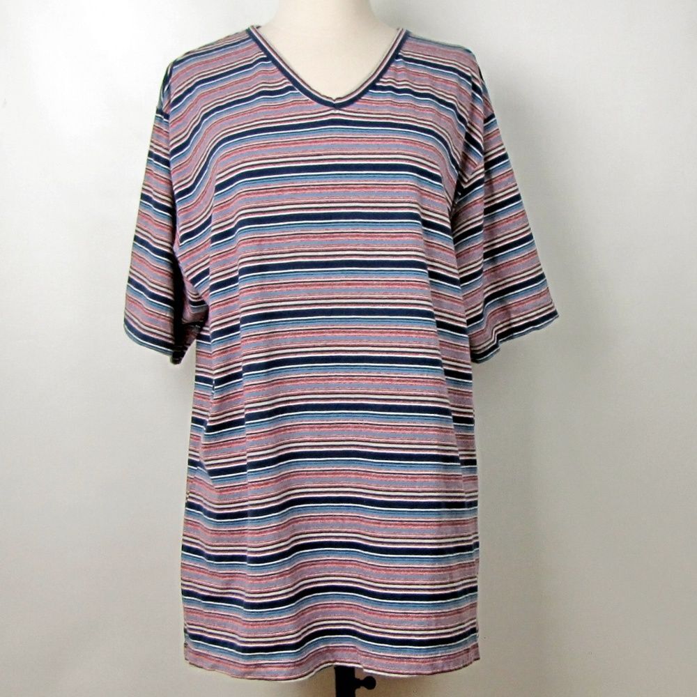 Elena Tannassi Striped Cotton Short Sleeve Tee 1X